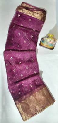 Lado Rani Embroidered, Embellished Bollywood Organza Saree(Purple)