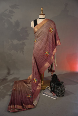 MIKHUBOUTIQUE Digital Print Daily Wear Cotton Blend Saree(Maroon)