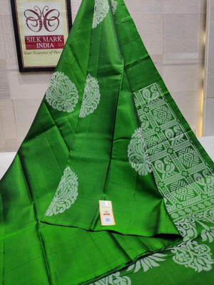 WOMENELEGENCE Embellished Banarasi Pure Silk Saree(Light Green)