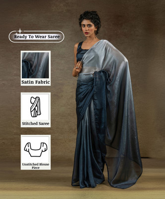 Sareemall Ombre Bollywood Satin Saree(Grey)