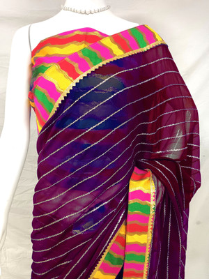 Sareez House Self Design Bollywood Georgette Saree(Purple)