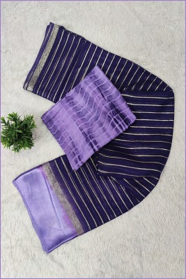 AAI LAXMI CREATION Dyed Bandhani Chiffon Saree(Purple)