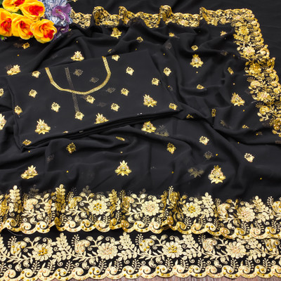 KHRITI FAB Georgette Embroidered Blouse Material