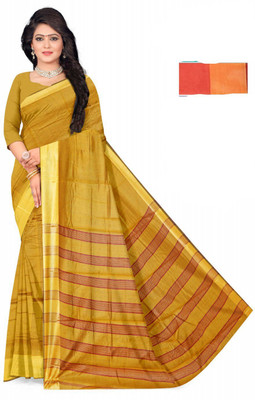 VaIdehi Self Design Bollywood Cotton Silk Saree(Orange)