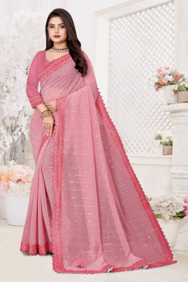 A To Z Cart Embellished Bollywood Lycra Blend Saree(Multicolor)