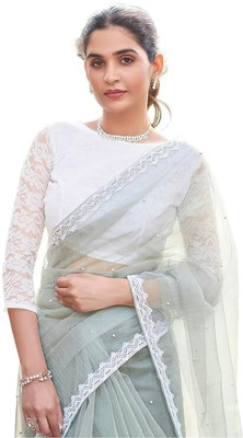 surender Embroidered Bollywood Net Saree(Multicolor)