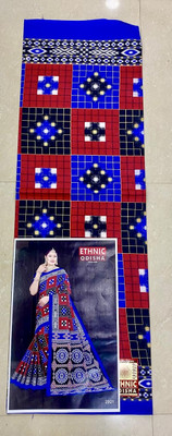 ARTFULTHREADS Printed, Graphic Print Sambalpuri Pure Cotton Saree(Red)