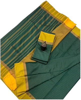 Mervadiya Self Design Kanjivaram Pure Silk, Art Silk Saree(Light Green)
