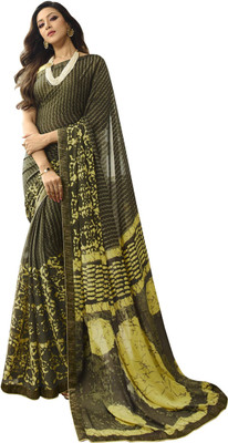 ROOP SUNDARI SAREES Graphic Print, Polka Print, Printed Bollywood Pure Silk Saree(Light Green)