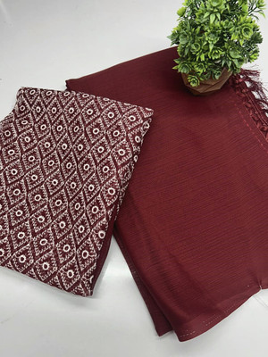 Colour9Fashion Solid/Plain Bollywood Viscose Rayon Saree(Maroon)