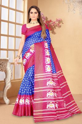 Suntex Printed Bandhani Art Silk Saree(Pink)