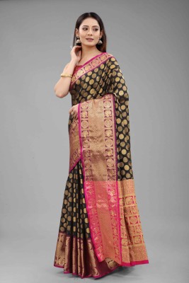 Divastri Woven Banarasi Pure Silk Saree(Black)