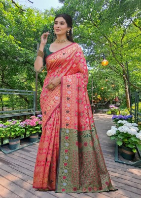 PICKWELL Woven Patola Cotton Silk, Jacquard Saree(Multicolor)