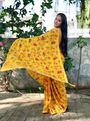 SIFAH FASHION Printed Daily Wear Georgette Saree(Multicolor)