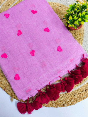 SP Boutique Self Design Handloom Cotton Silk Saree(Purple)