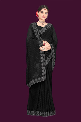 Shiv Febric Dyed Banarasi Art Silk Saree(Black)