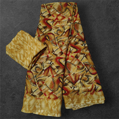 SARETRA MALL Solid/Plain Daily Wear Georgette Saree(Yellow)