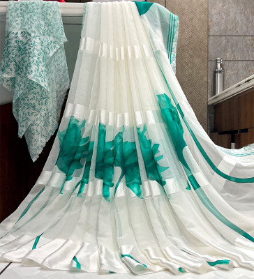 Sita Floral Print Bollywood Georgette Saree(Light Blue)