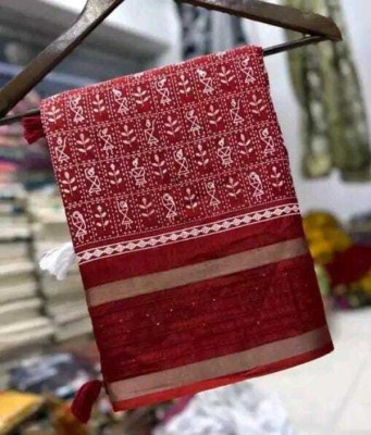 Vihan Fab Surat Printed Bollywood Chanderi Saree(Maroon)