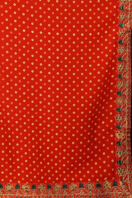 Damru trendz Digital Print Bandhani Georgette Saree(Red)