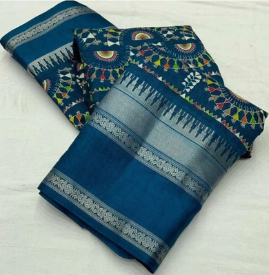 SILK VISTA Printed Daily Wear Silk Blend Saree(Purple)