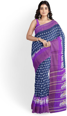 Suntex Printed Kalamkari Art Silk Saree(Grey)
