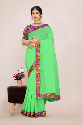 manish Solid/Plain Bollywood Silk Blend, Art Silk Saree(Pink)