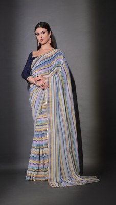 Dwiza Enterprise Self Design, Embellished, Embroidered, Woven, Printed, Striped, Dyed Leheria Georgette Saree(Blue)