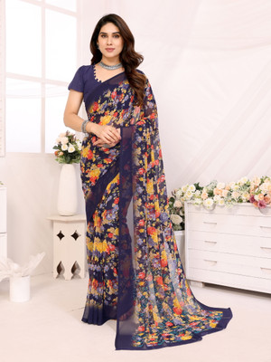 Moda Rapido Printed Bollywood Georgette Saree(Multicolor)