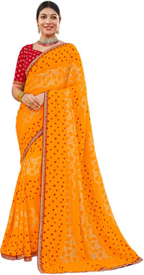 Laxmipati sarees Printed Daily Wear Chiffon Saree(Mustard)