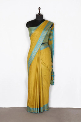 Zafreen Handloom Solid/Plain Bhagalpuri Art Silk Saree(Pink)