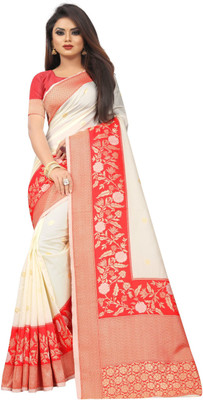 kalhari Self Design Banarasi Jacquard Saree(Red)