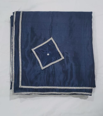 MOKSHIKA COLLECTION Solid/Plain Bollywood Handloom Silk Blend Saree(Blue)