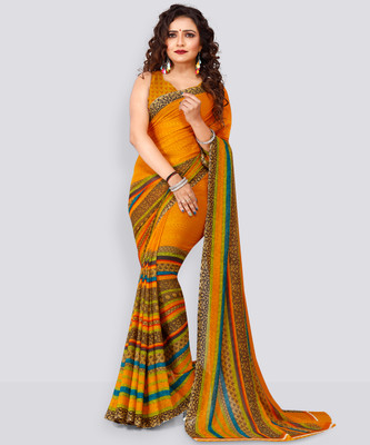 Anand Sarees Paisley Bollywood Georgette Saree(Yellow)