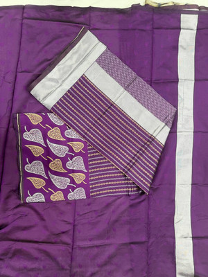 Ambaji enterprise Woven Bollywood Silk Blend Saree(Purple)