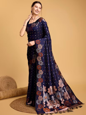Sitanjali Woven Bollywood Jacquard Saree(Dark Blue)