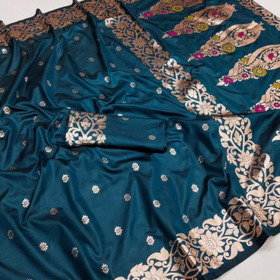 Crystalwaves Embellished, Solid/Plain Banarasi Art Silk, Jacquard Saree(Beige)