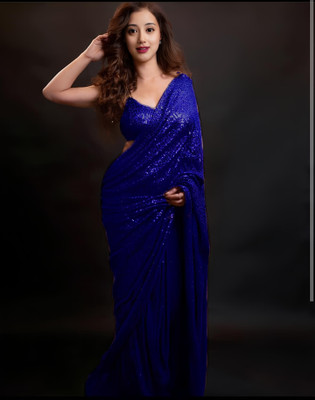 shyamlata Embellished Bollywood Georgette Saree(Blue)