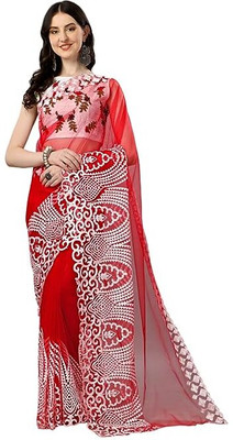 PALLAVI SINGH Embroidered Daily Wear Net Saree(Multicolor)