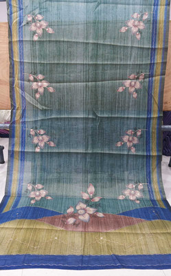 RIDDHICREATION Digital Print, Embroidered Bollywood Cotton Linen Saree(Multicolor)