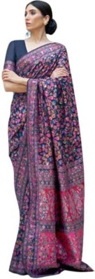 ALlGARMENTSS Floral Print Bollywood Cotton Silk Saree(Purple)