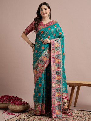 Sareemall Self Design Banarasi Viscose Rayon Saree(Light Blue)