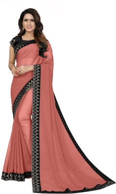 Om Sai Creation Solid/Plain Bollywood Georgette Saree(Orange)