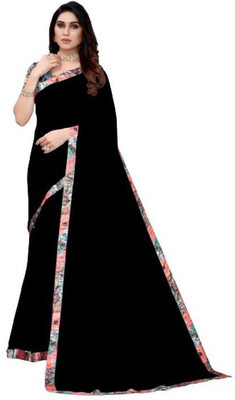 NESHVI ENTERPRISE Digital Print Bollywood Georgette Saree(Black)