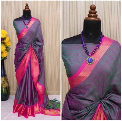 Bombey Velvat Fab Printed Daily Wear Cotton Silk Saree(Green)