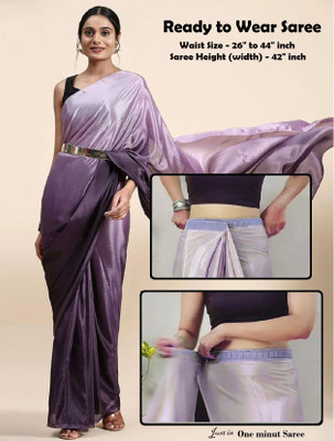 Riddhi textile Hub Dyed Bollywood Chiffon Saree(Grey)
