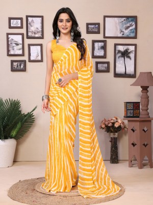 Divastri Printed Bollywood Georgette Saree(Yellow)