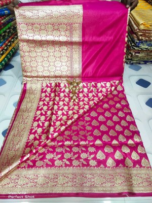 Asa fashion Self Design, Woven Banarasi Pure Silk Saree(Pink)