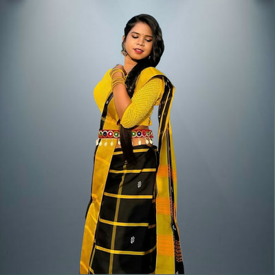 ABIRA BY BEENA Self Design Handloom Handloom Cotton Silk Saree(Yellow)