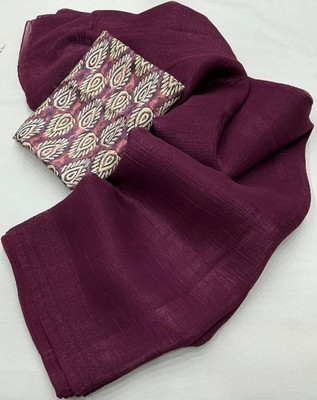 Dhanlaxmi CreationLLP Solid/Plain, Dyed Bollywood Chiffon Saree(Purple)